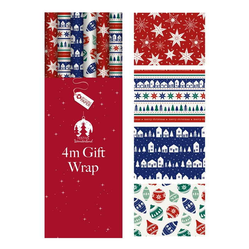 36 x 4m  Scandi Christmas Wrap