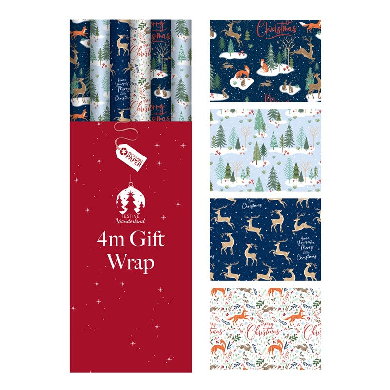 36 x 4m Country Wonderland Christmas Wrap