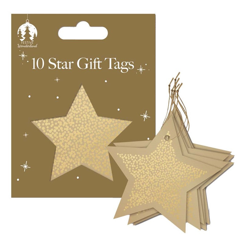 10 Gold Star Gift Tags