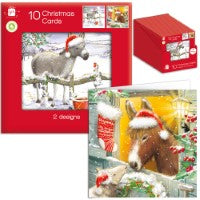 10 Square Cards - Donkeys