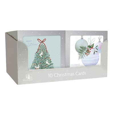 10 Square Cards - Glamourous Tree & Bauble