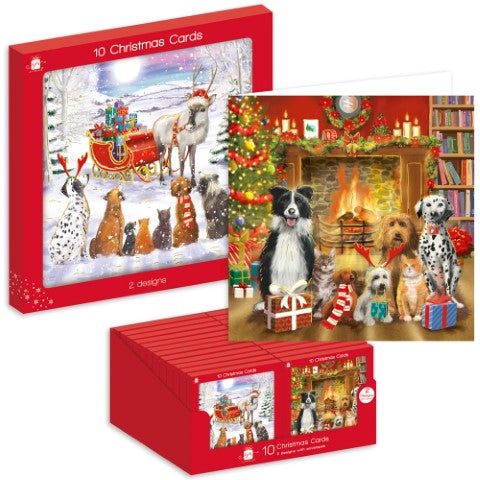 10 Square Cards - Traditional Pets