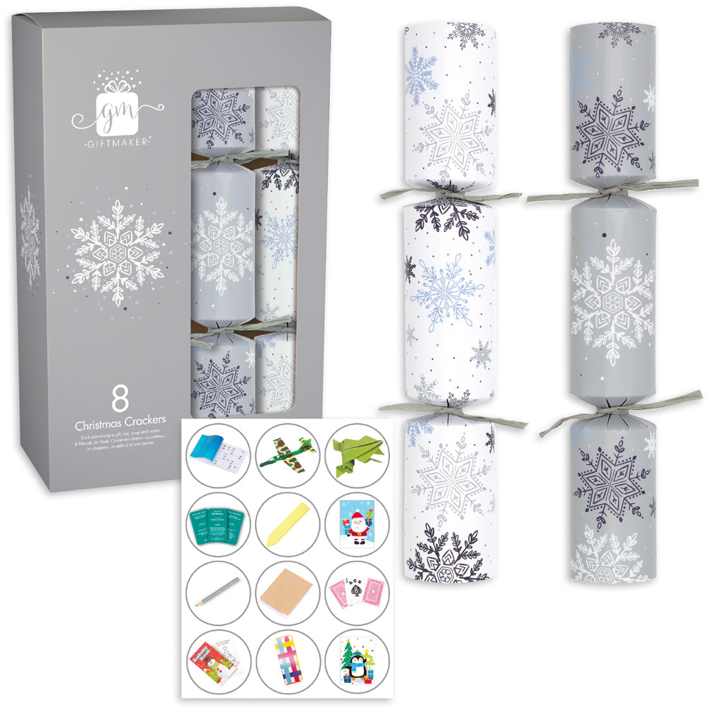 8 x 12" Silver & White Crackers