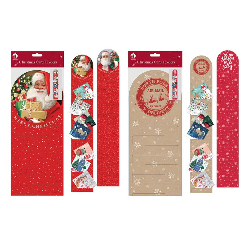 2 Traditional Christmas Card Holder