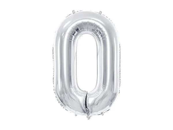 "0" Silver Helium Balloon