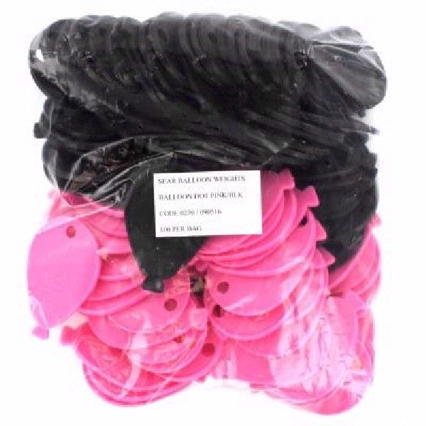 Pesas para globos rosas y negros