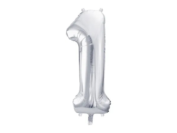 "1" Silver Helium Balloon