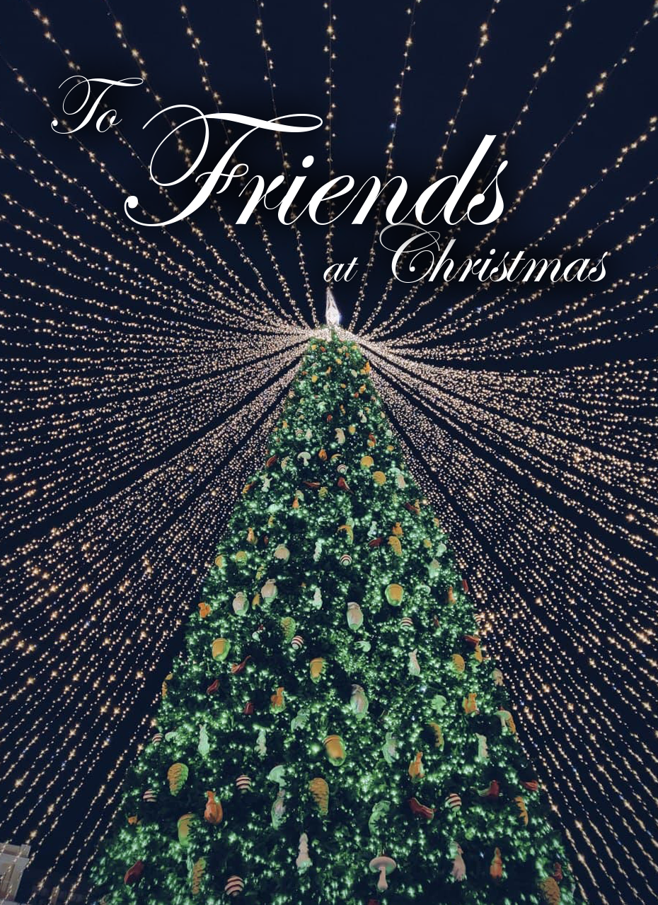 Luces del árbol de Navidad de amigos