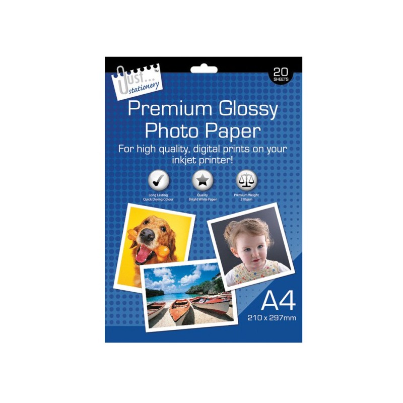 20 Sheets of A4 Premium Glossy Photo Paper
