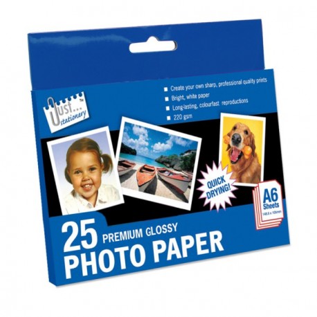 25 hojas de papel fotográfico brillante premium de 6" x 4"
