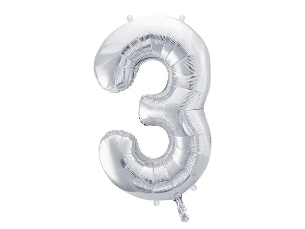 "3" Silver Helium Balloon