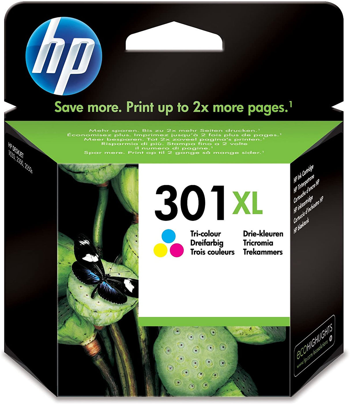 Cartucho de tinta original HP 301 XL tricolor