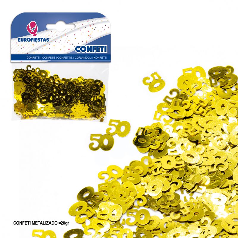 50 confeti dorado