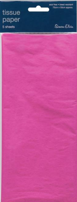 5 Sheets of Cerise Tissue Paper