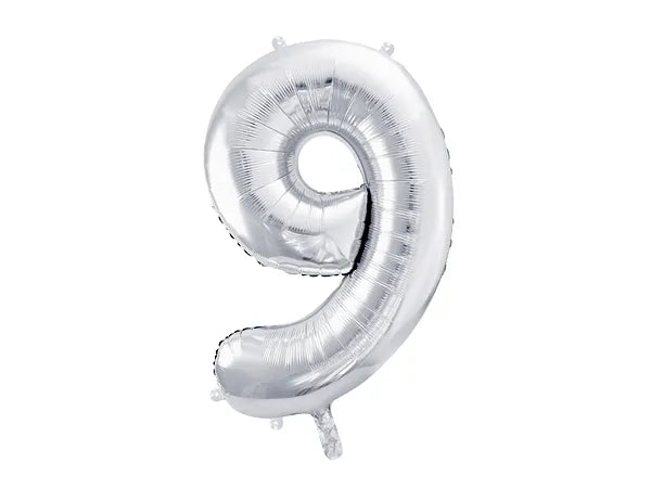 "9" Silver Helium Balloon