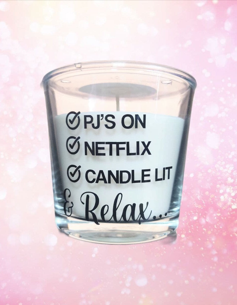 Large Candle: PJs Netflix Candle Lit & Relax