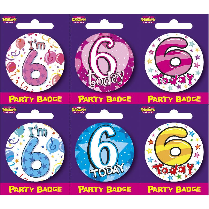 Age 6 Small Badges x6