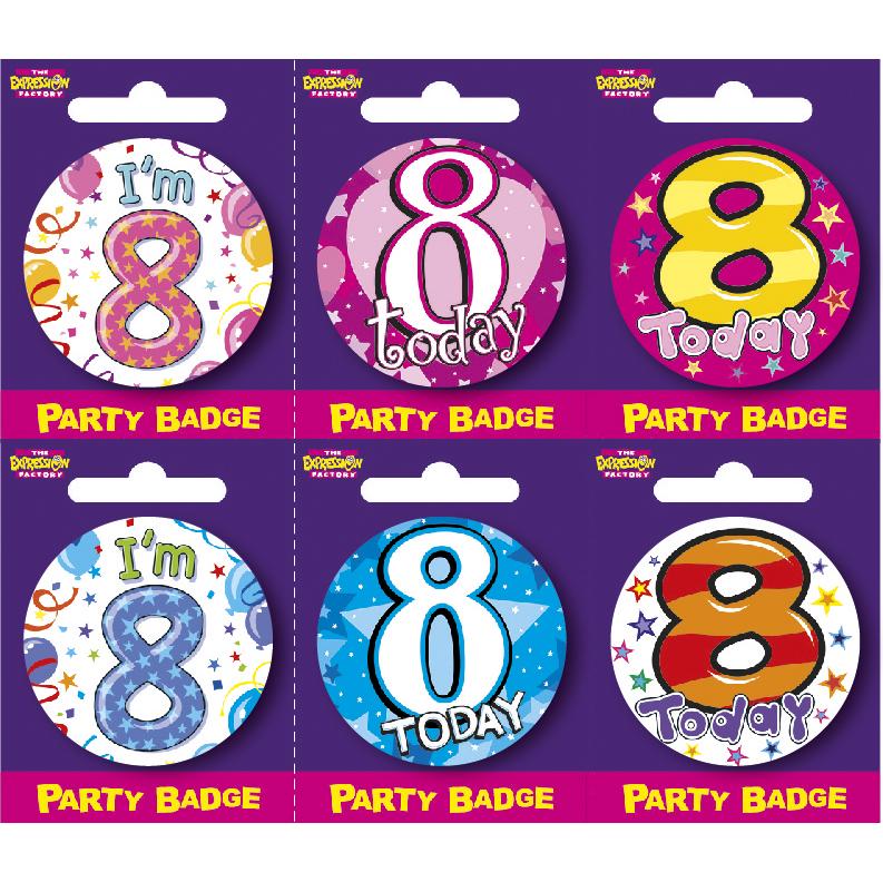 Age 8 Small Badges x6