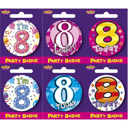 Age 8 Small Badges x6
