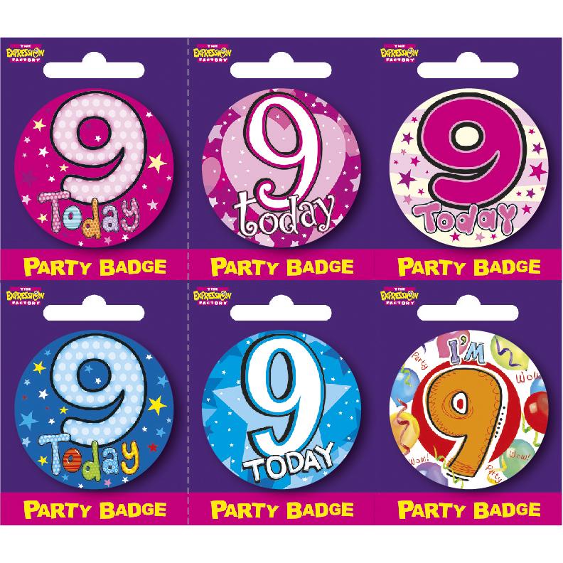Age 9 Small Badges x6