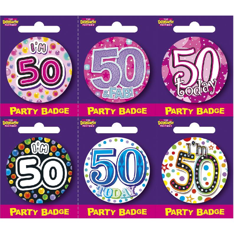 Age 50 Small Badges x6