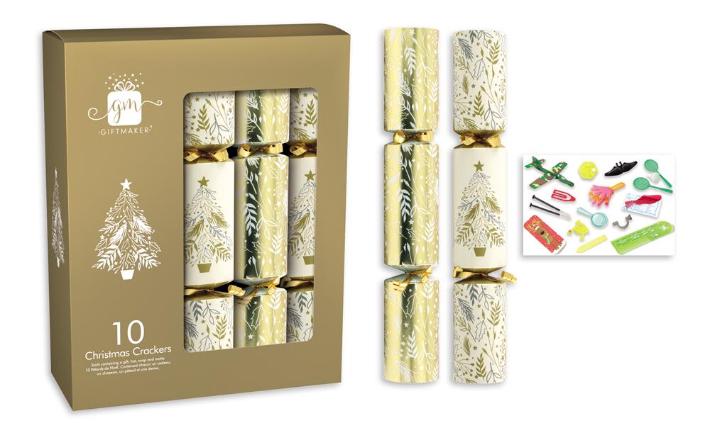 10x12" Cream & Gold Tree Crackers