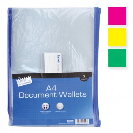 A4 Zip-Seal Document Wallets