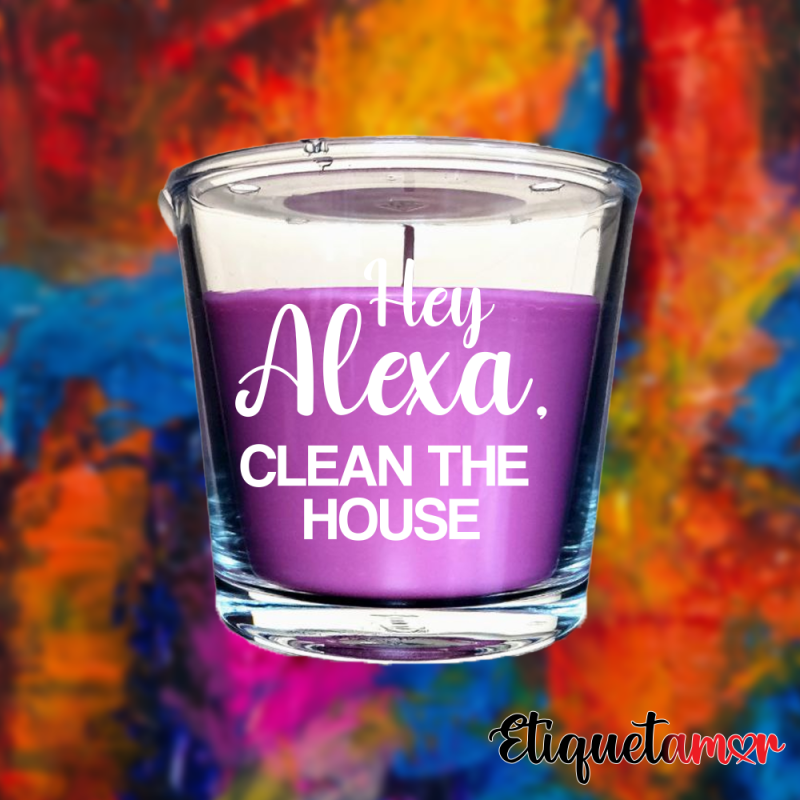 Large Candle: Hey Alexa Clean the house