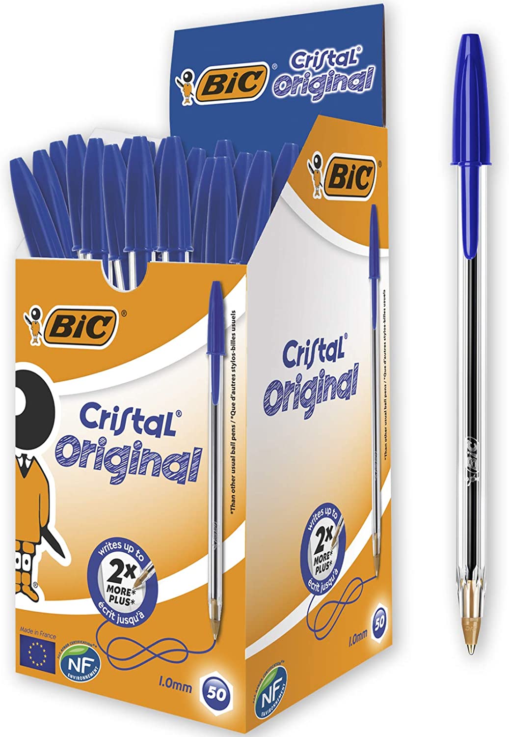50 bolígrafos BIC azules