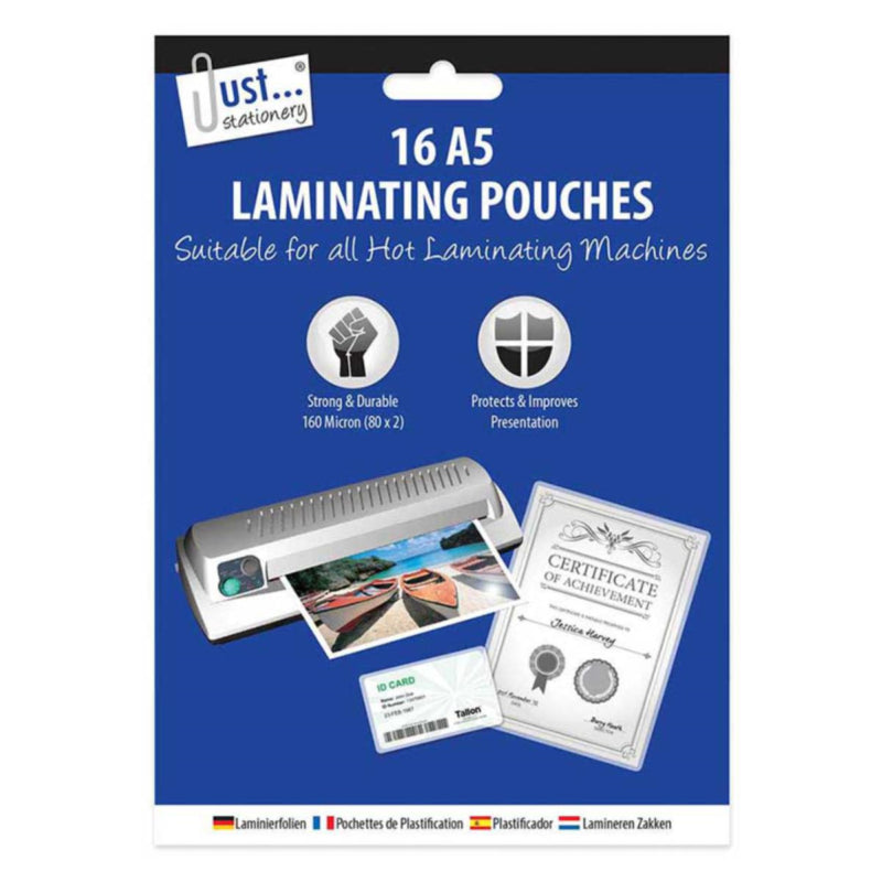 16 A5 laminating Pouches