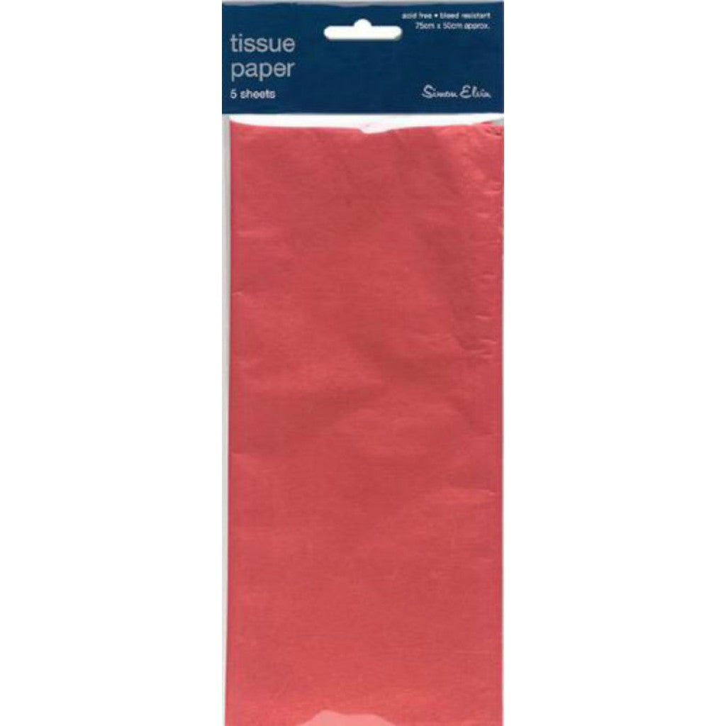 5 Sheets of Red Tissue Paper